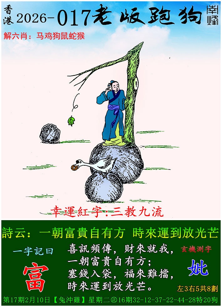 第017期老版跑狗图