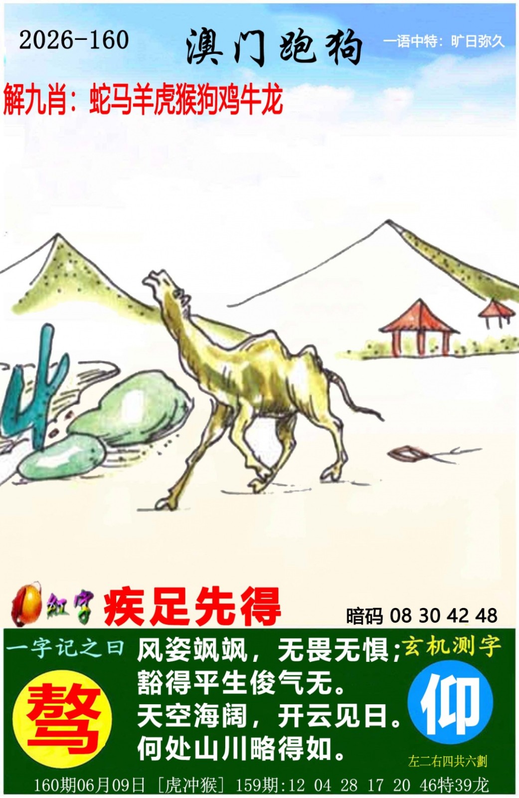 六合彩开奖网160期：澳门跑狗图