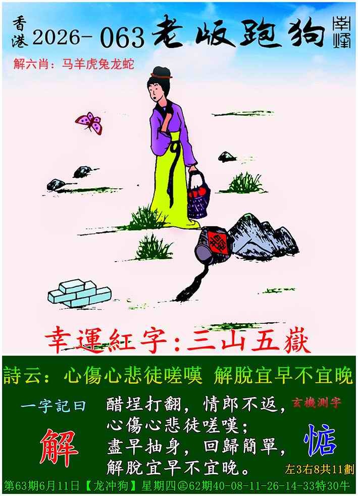 跑狗图：063期老版跑狗图