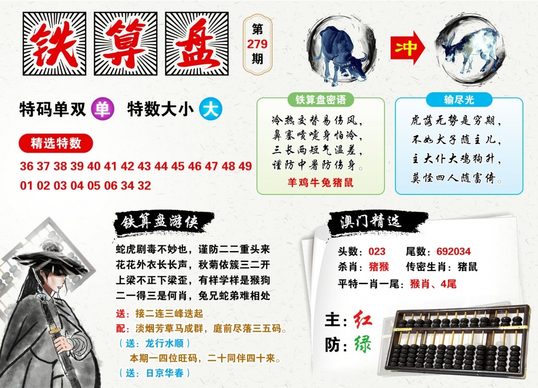 六合彩论坛279期：澳门铁算盘
